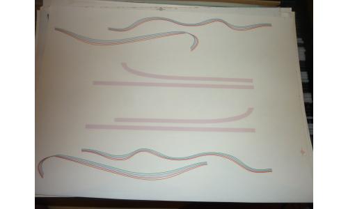 X34 Decalque Avi�o Linhas Coloridas